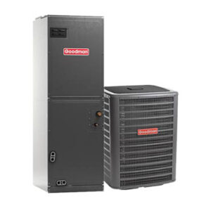Goodman R-32 Single-Stage 13.4 SEER2 Standard Non-communicating 1.5 Ton Condenser and Multi-Position Multi-Speed ECM TXV 2 Ton 17.5 inch R-32 Air Handler