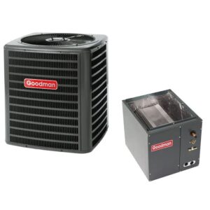 Goodman Single-Stage Non-communicating 1.5 Ton 15.2 SEER2 Condenser and AlumaFin7™ 22-inch Evaporator Coil 14" Cabinet Painted