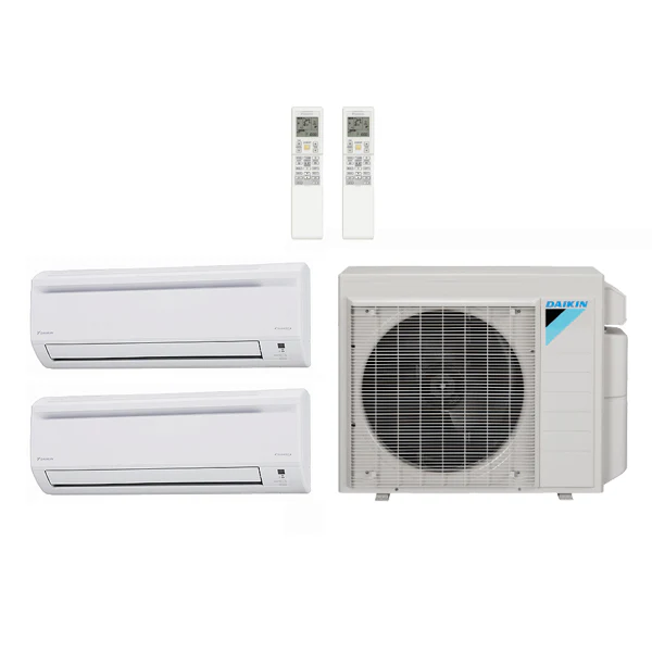 Daikin 18,000 Btu 21 SEER2 R-32 2-Zone Ductless Mini Split Heat Pump System - 9K-12K